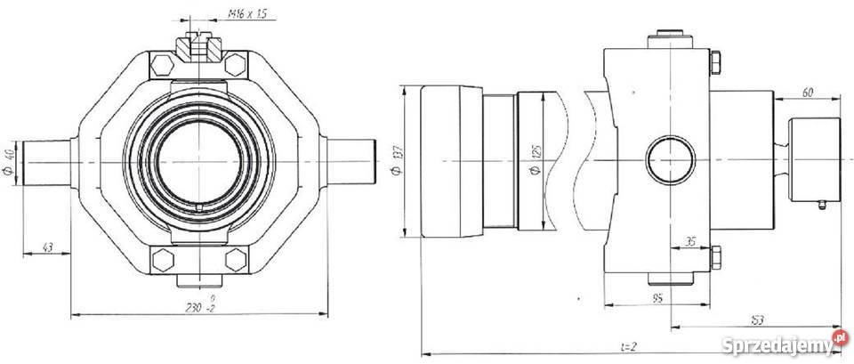 Siłownik wywrotu 335mmskok 1050mm kompletny Brzozówka