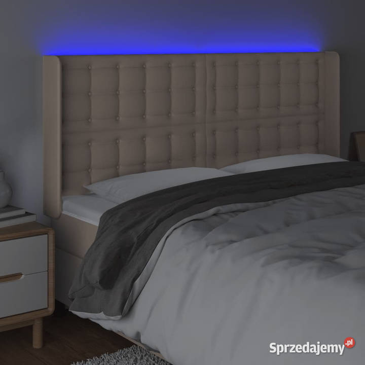 Zagłówek do łóżka z LED cappuccino 147x16x118128