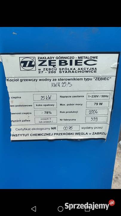 Piec Zębiec 25 Kw Opoczno