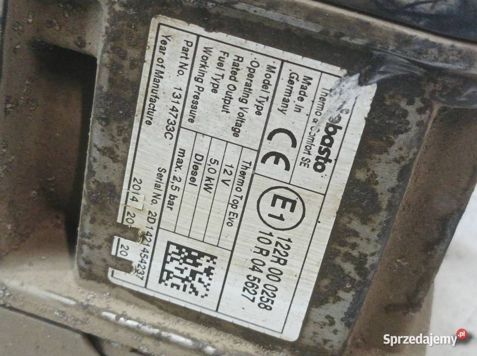 OGRZEWANIE POSTOJOWE 1314733C Opel Zafira III Rok produkcji 2014