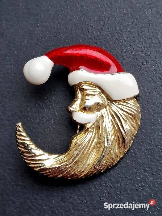 SANTA MOON BROSZA AUTORSKA HARRY ISKIN lata 40te pozłacane Pozostałe Częstochowa