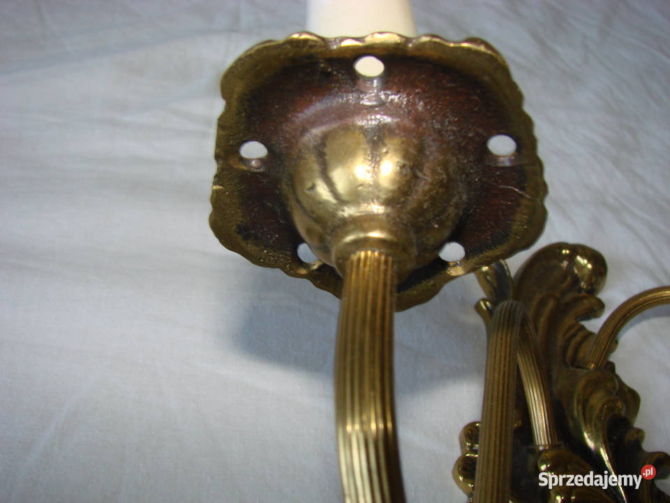 stary mosiężny kinkiet Oświetlenie pomorskie Pruszcz Gdański