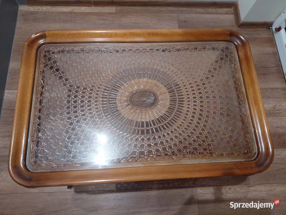 STOLIK BAREK W STYLU CHIPPENDALE blat rafia 234 kujawsko-pomorskie Byczyna