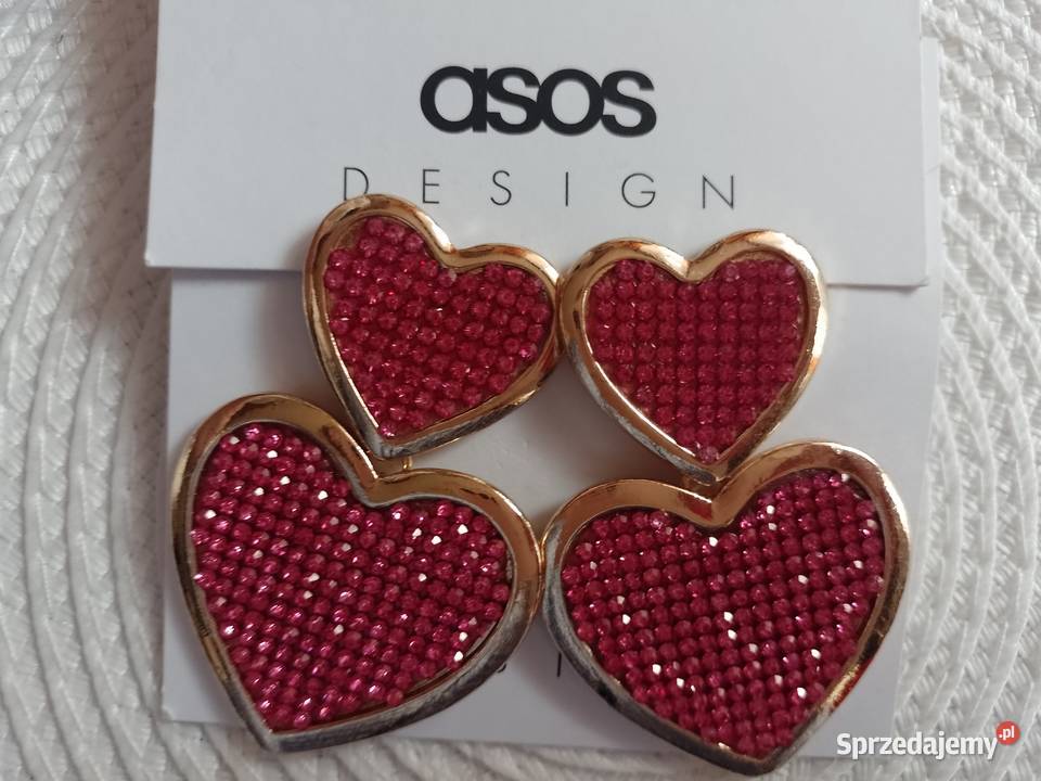 ASOS Różowe Bogato zdobione kolczyki serca z Dla kobiet Kraków sprzedam