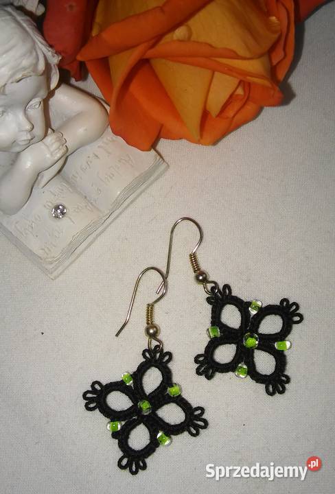 Kolczyki frywolitkowe małopolskie Wiśniowa