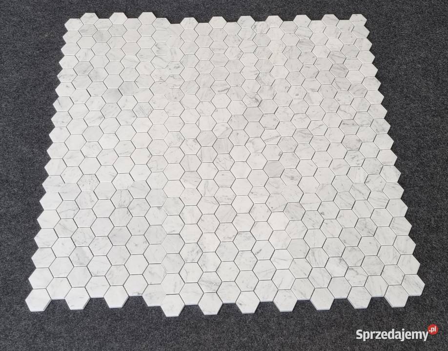 MOZAIKA MARMUROWA BIANCO CARRARA HEXAGON MATOWA Bielawa