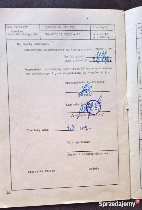Instrukcja Obsługi Wzmacniacza Romi 1 z Pozostałe Wrocław