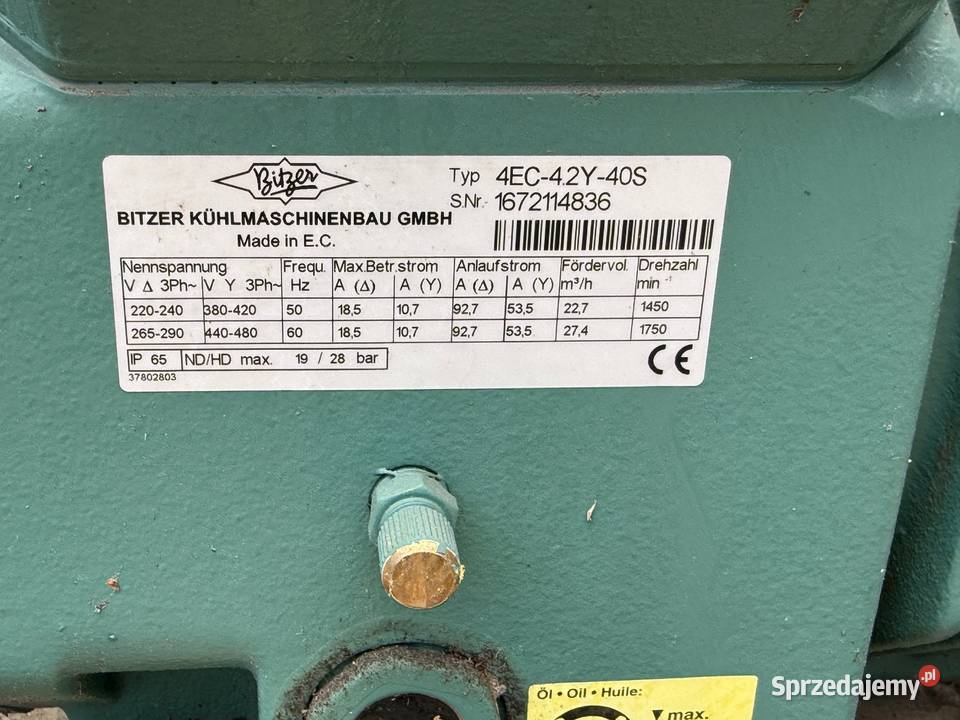 Sprężarka półhermetyczna Bitzer 155kW5C 40C Paczków sprzedam