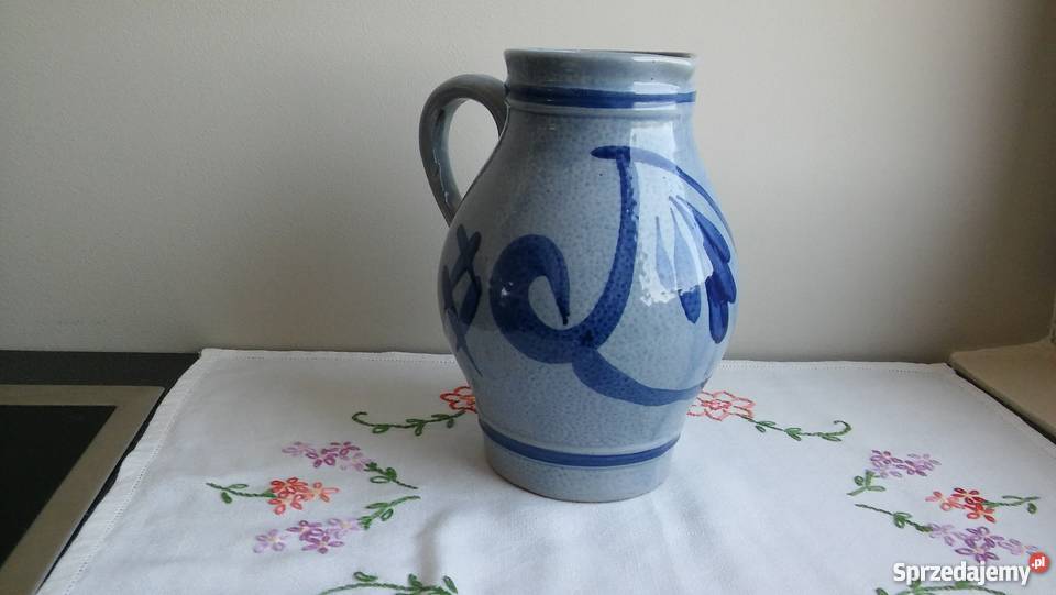 dzbanek dzban ceramiczny poniemiecki kobalt Rękodzieło pomorskie sprzedam