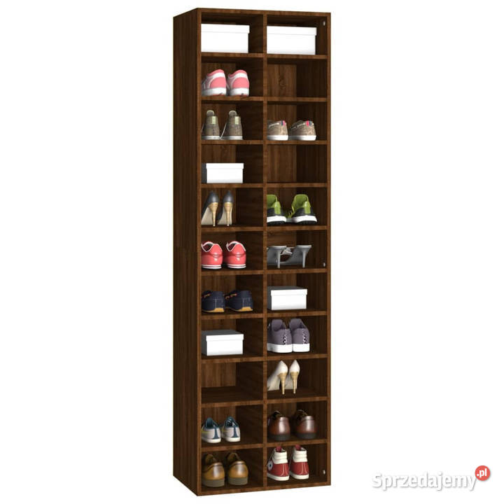 Stojak na buty brązowy dąb 54x34x183 WM815302 mazowieckie