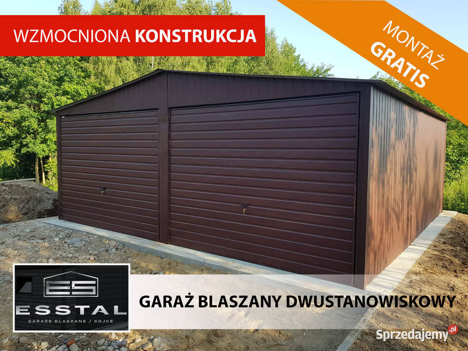 C70 GARAŻ BLASZANY DwuStanowiskowy Garaże Wiaty blacha Sprzedaż Środa Wielkopolska