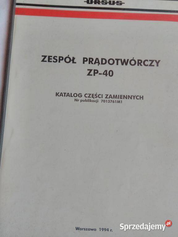 Katalog części Ursus zespól prądotwórczy ZP40 Lublin