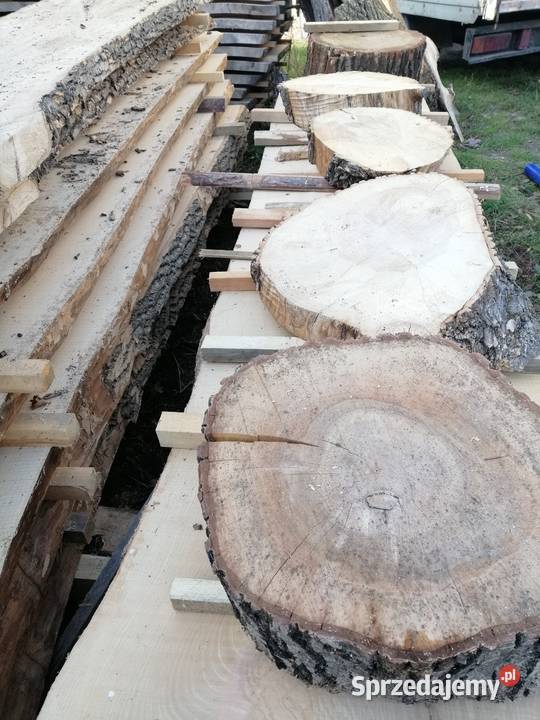 Stolik kawowy blat loft stół plaster dąb 1 metr Przysucha