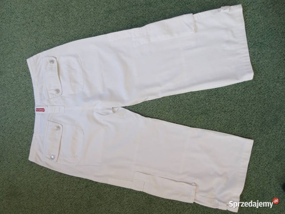 Białe spodnie bojówki cargo SANCTED 36 38 biały