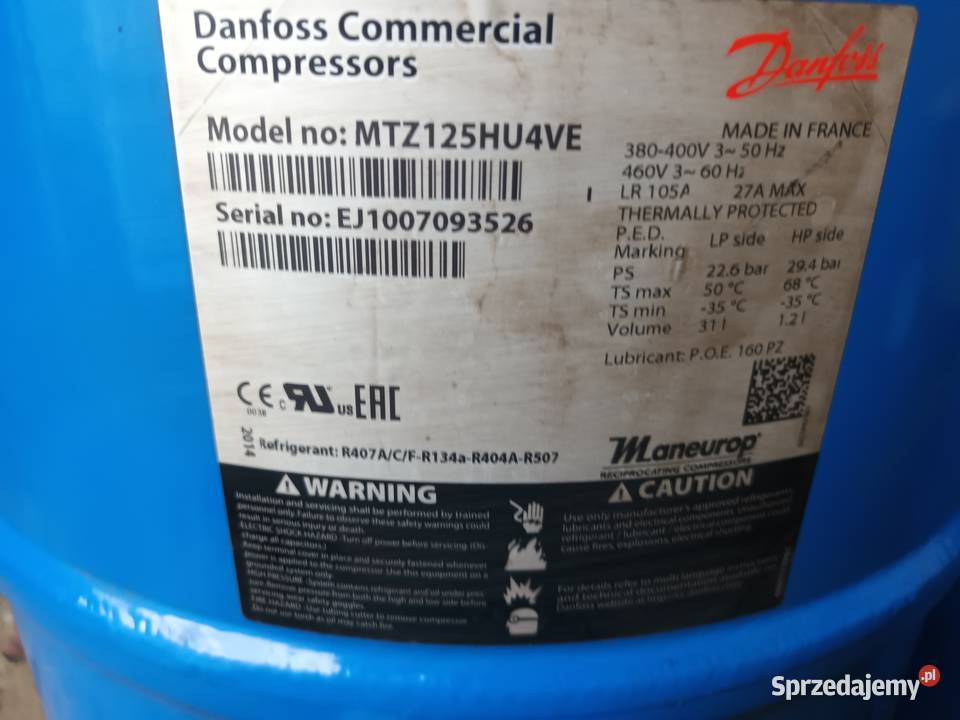 Sprężarka Danfoss MTZ125HU4VE Nowy Tomyśl