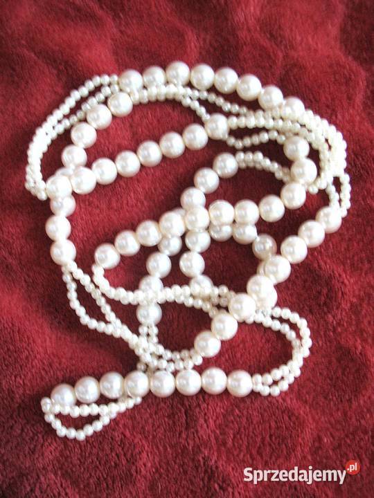 Perły naszyjnik z kremowych pereł długość 120 Dla kobiet mazowieckie Siedlce