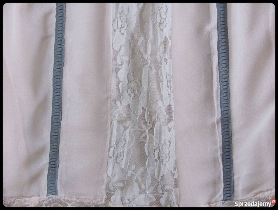 Śliczna romantyczna bluzka mgiełka z koronka 42 Płock