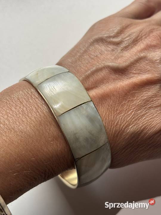 Bransoletka z mosiądzu i macicy perłowej sprzedam