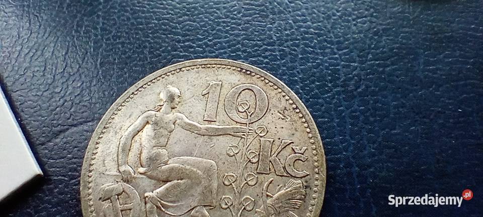 Stare monety 10 koron 1932 Czechosłowacja srebro Lesko