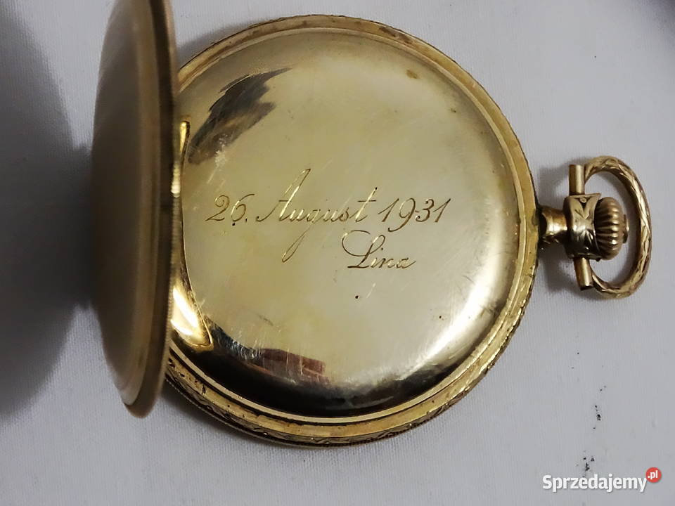 Zegarek kieszonkowy 1927 mechaniczny Gold Double