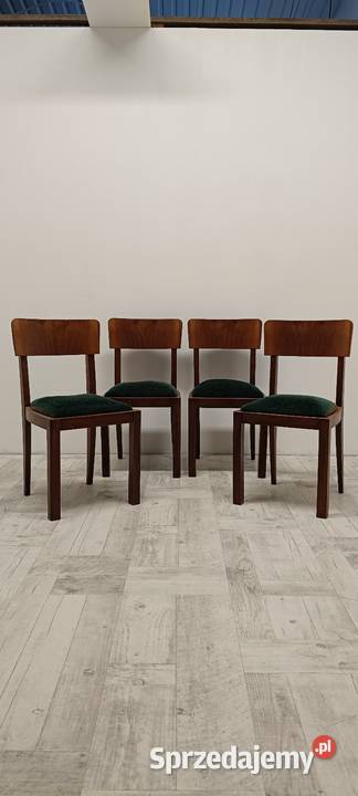 art deco stół i krzesła krakowska manufaktura Radomsko