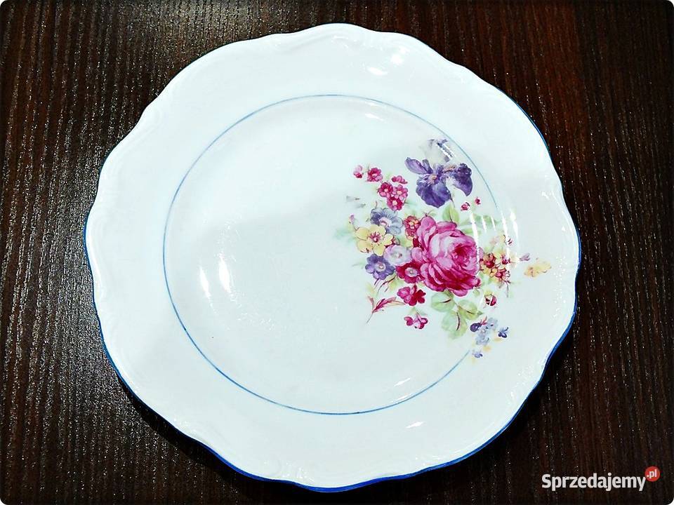 Talerz deserowy Porcelana Bogucice 19 lat 070 biały Talerze i talerzyki Żary