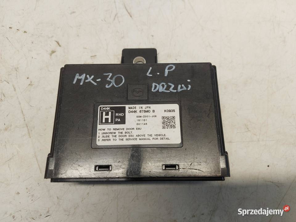MAZDA MX30 Moduł sterownik drzwi przód lewy Układ elektryczny, zapłon sprzedam