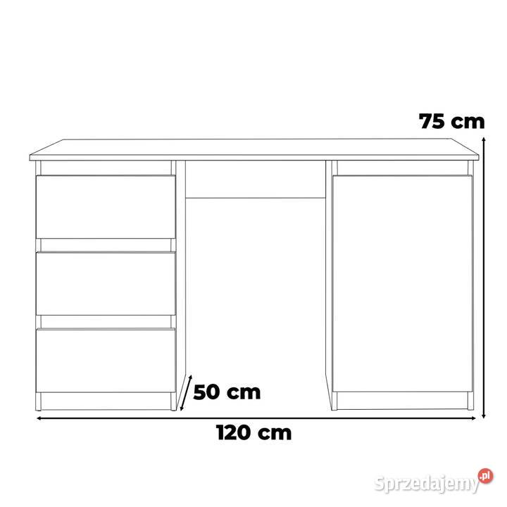 Biurko Komputerowe Z 6 Szufladami Loft Szary 75cm Elbląg sprzedam