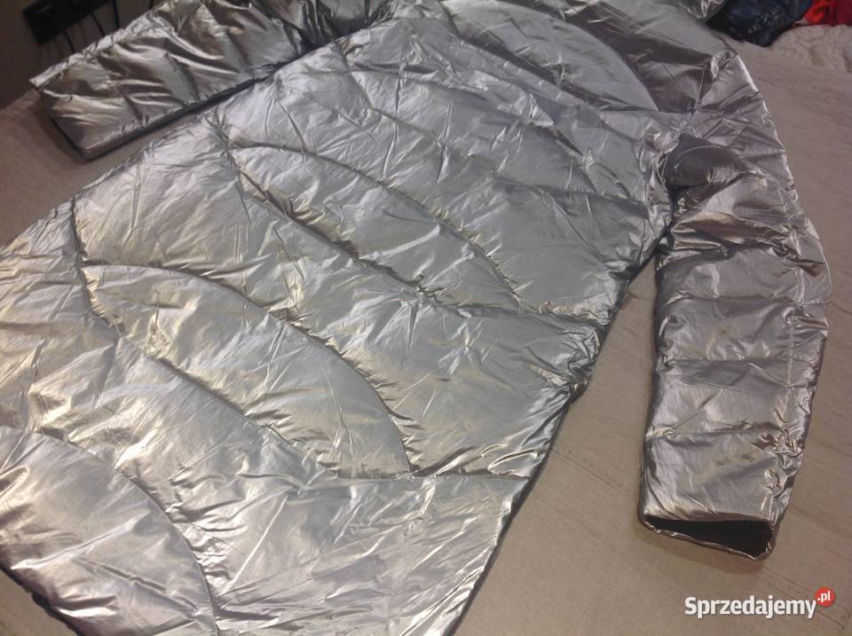 Kurtka Płaszcz Dwustronny Damski r L Srebrna lubuskie Nowa Sól
