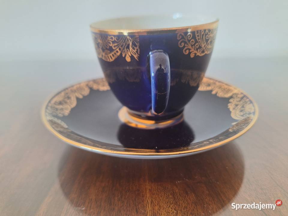 Łomonosow Filiżanka Duo Kobalt Złocenia o ZSRR 6 sprzedam