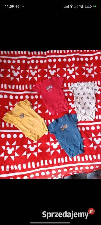 Nowy zestaw 4pak bodów Disney baby unisex kolorowy Warszawa