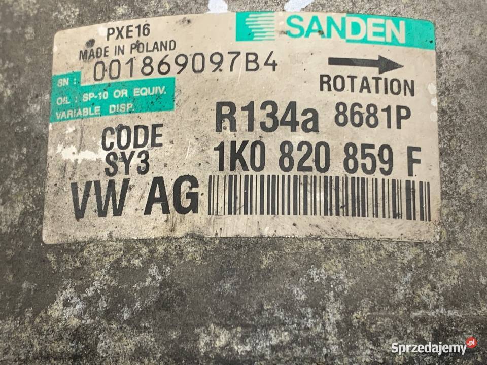 SPRĘŻARKA KLIMATYZACJI VW PASSAT B6 1K0820859F osobowe sprzedam