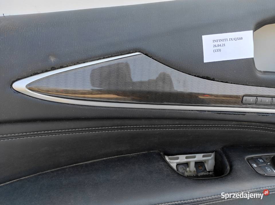 BOCZEK DRZWI LEWY PRZÓD INFINITI QX60 JX Wyposażenie wnętrza wielkopolskie Nowy Tomyśl sprzedam