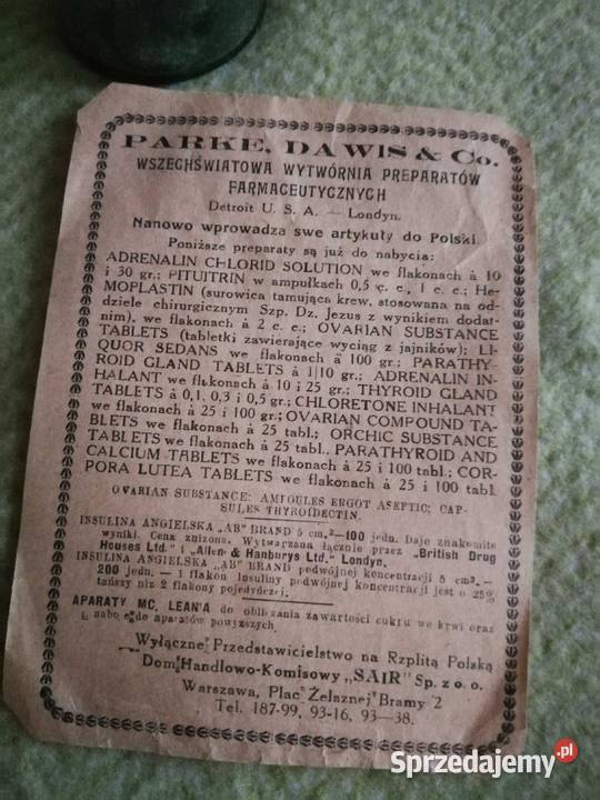 Unikatowy Zestaw Apteczny Vintage ParkeDavis Szczecin
