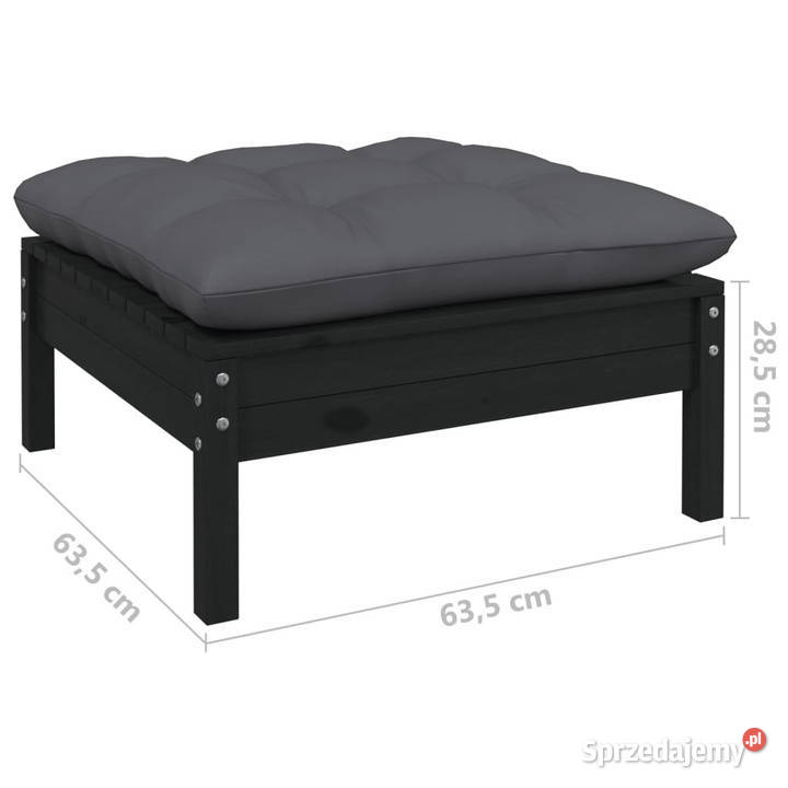 2osobowa sofa ogrodowa z poduszkami czarna sprzedam