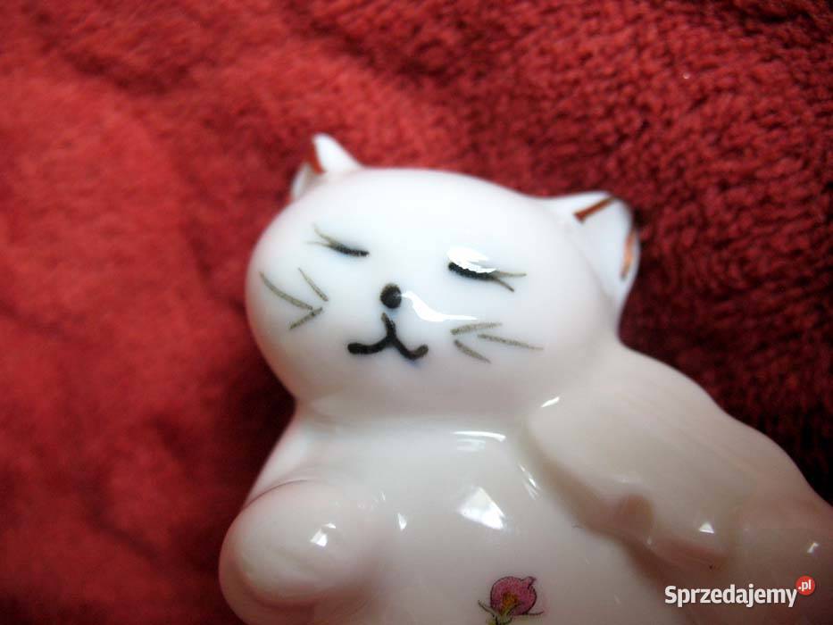Kot Kotek gra kotka tańczy porcelana 7 x 5 x 4 biały Siedlce
