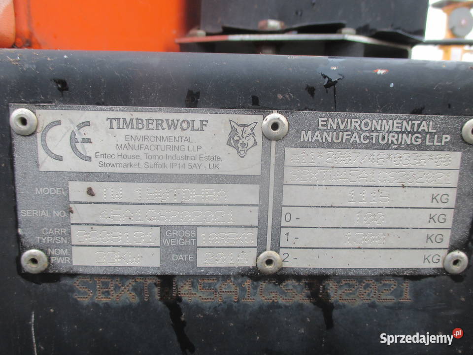 Rębak spalinowy rozdrabniacz gałęzi Timberwolf Rozdrabniacze wielkopolskie