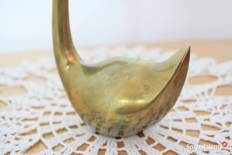 Mosiężna kaczka piękna figurka Pszczyna