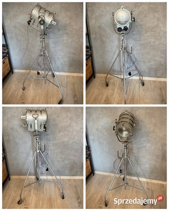 Lampa podłogowa teatralno filmowa PRL Vintage Poznań