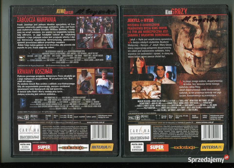 Zabójcza kampania Jekyll Hyde 2 Filmy DVD Szczecin
