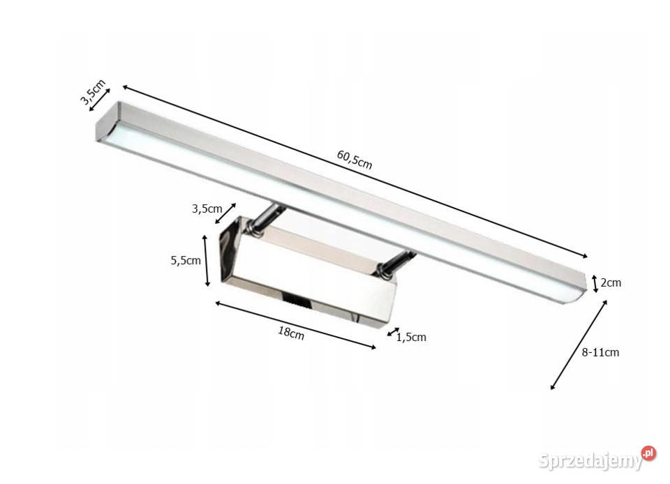 LAMPA KINKIET ŁAZIENKOWY LED LUSTRO 60 Chrom Choroszcz sprzedam