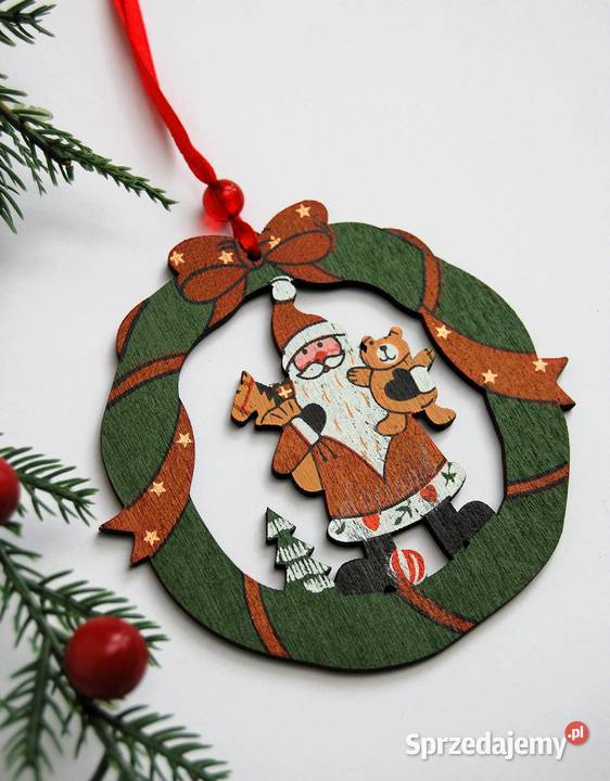 Mikołaj wieniec zawieszka drewno Finlandia lubelskie Lublin