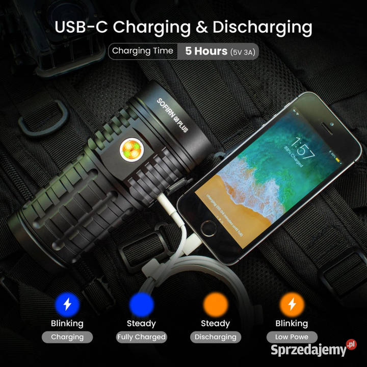 Sofirn Q8 Plus Super mocna latarka LED 16000lm Pozostałe Wola Dębińska