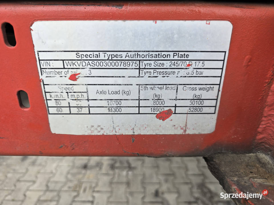 Naczepa niskopodwoziowa KASSBOHRER LB3E Rudolfowo sprzedam