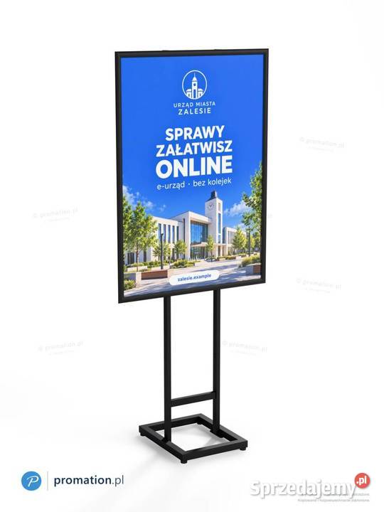 Czarny stojak na plakat B1 OWZ wolnostojący Szczecin