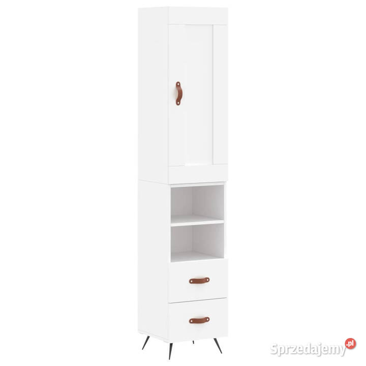 Wysoka szafka biała 345x34x180 materiał mazowieckie Warszawa