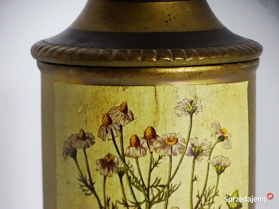 Zabytkowy pojemnik aptekarski z ilustracją lubelskie Biłgoraj