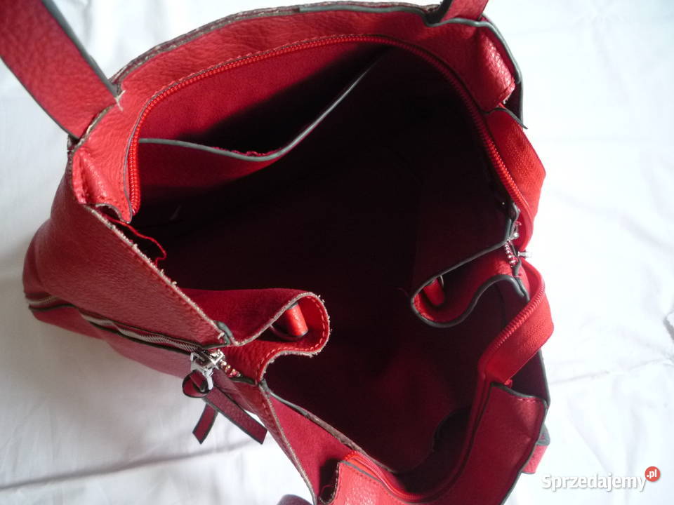Czerwona torebka Pojemna Duża Mieści format A4 Szczecin