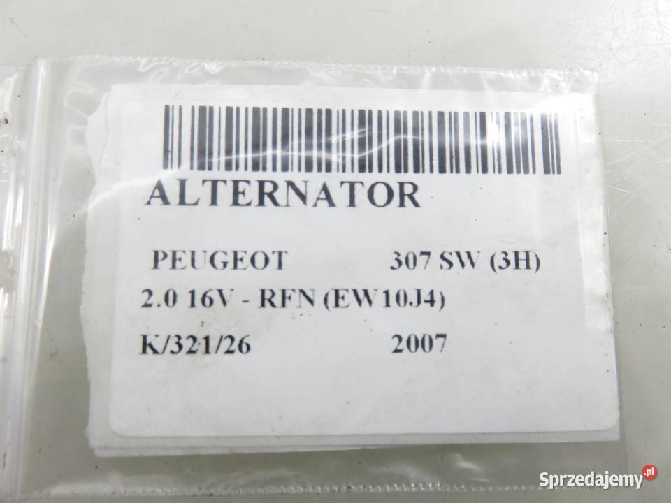ALTERNATOR PEUGEOT 307 20 A003TG1891ZEA osobowe
