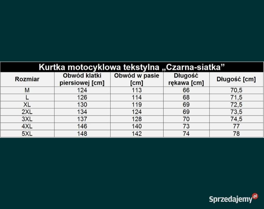 Komplet motocyklowy czarny uniwersalny spinany Witnica